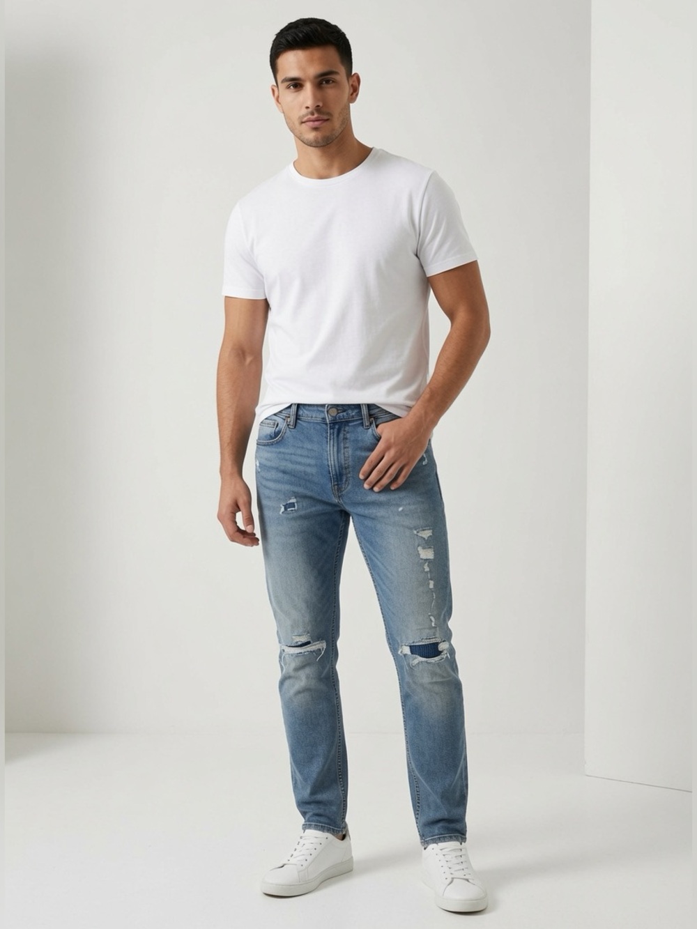 Levi’s Premium 512 Slim Taper Fit Levi’s Flex Men’s Distressed Jeans W36 x L34